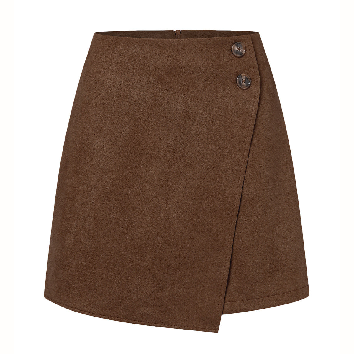 Wildleder-High-Waist-Asymmetrischer Minirock | Ideal für Herbst und Winter