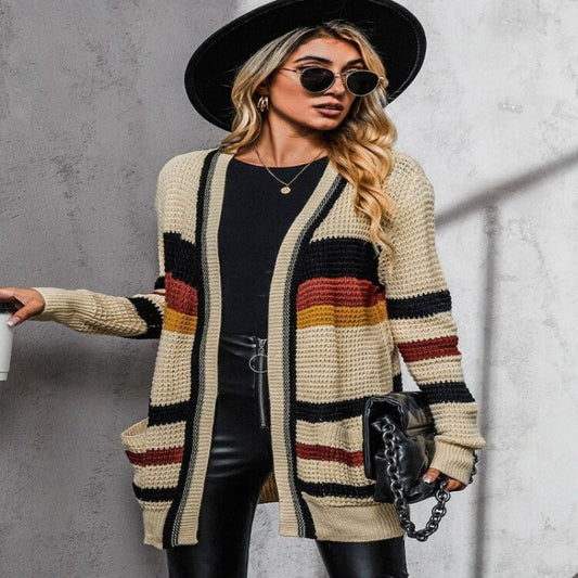 Damen Strickcardigan mit V-Ausschnitt | Ideal für Herbst/Winter