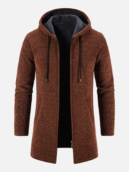 Gestrickte Zip-Up Jacke mit Kapuze und Seitentaschen – Ideal für Herbst
