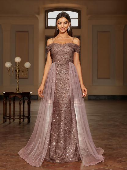 Langes Abendkleid mit taillierter Passform und fließendem Rock | Ideal für Frühling und Sommer