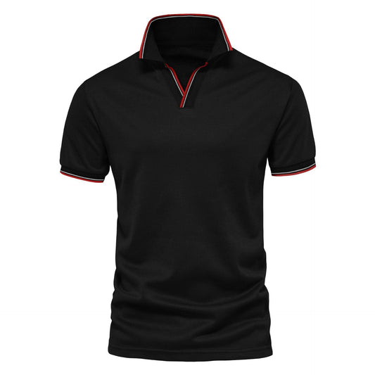 Herren Unifarbenes V-Ausschnitt Kurzarmshirt – Perfekt für den Sommer