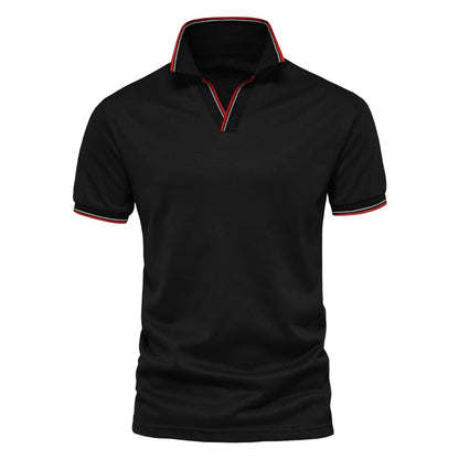 Herren Unifarbenes V-Ausschnitt Kurzarmshirt – Perfekt für den Sommer