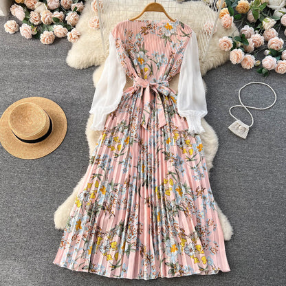 Bedrucktes Maxi-Kleid mit langen Ärmeln und ethnischen Mustern | Ideal für Frühling und Sommer