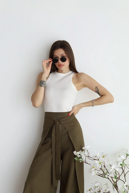 Leanna - Leinenhose mit weitem Bein