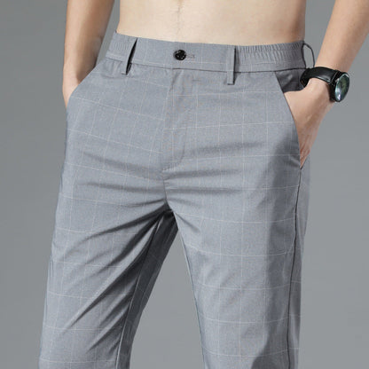 Herren-Karierte Ice-Silk-Knöchelhose – Perfekt für den Sommer