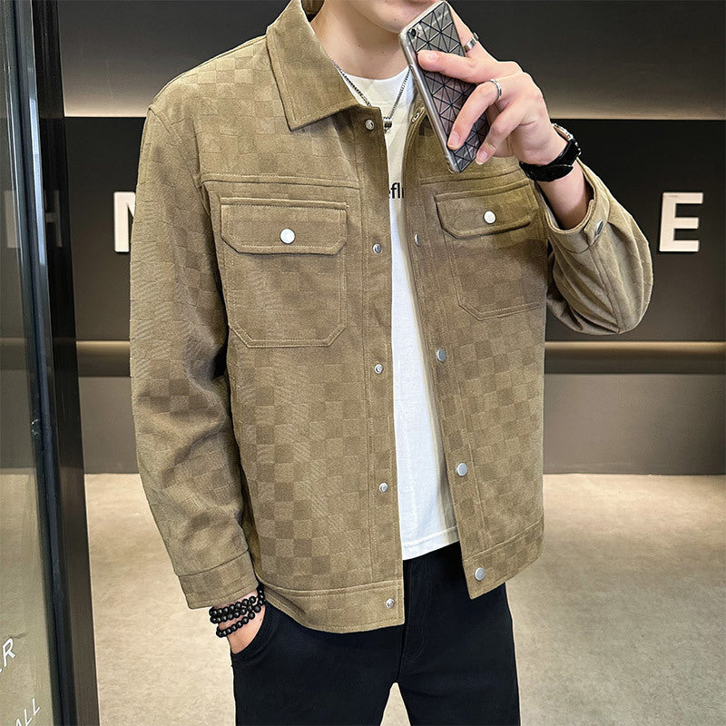 Herren-Arbeitsjacke mit Karofmuster und Baumwollfutter | Ideal für den Winter