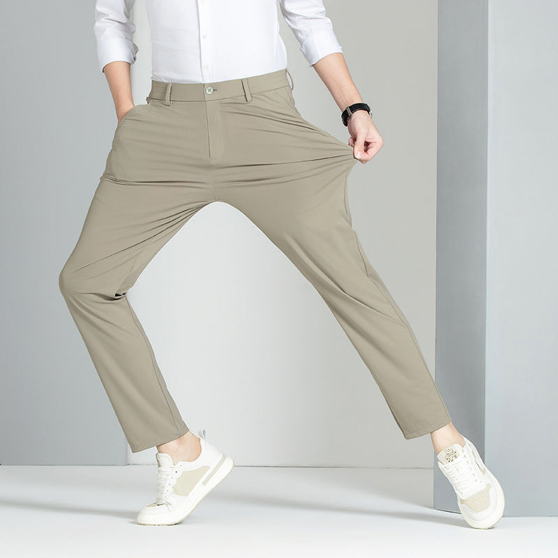 Herren Elastische Ice Silk Hosen – Ideal für den Frühling