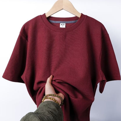 Waffelstrick-Halbarm-Pullover – Ideal für den Sommer