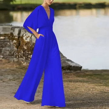 Ärmelloser Jumpsuit mit weitem Bein & fließender Passform – Ideal für Frühling & Sommer
