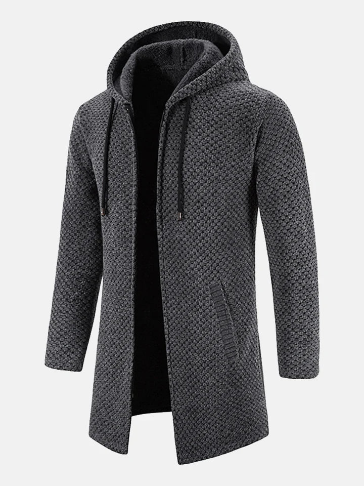 Gestrickte Zip-Up Jacke mit Kapuze und Seitentaschen – Ideal für Herbst