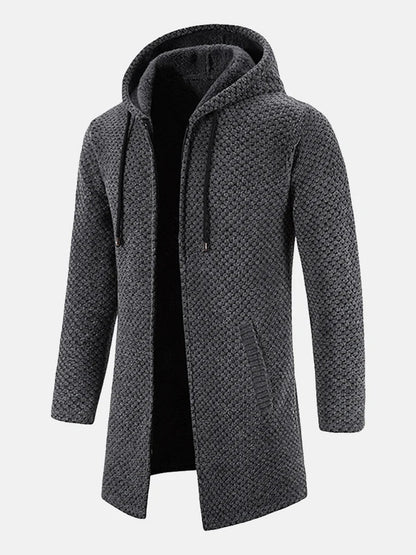 Gestrickte Zip-Up Jacke mit Kapuze und Seitentaschen – Ideal für Herbst