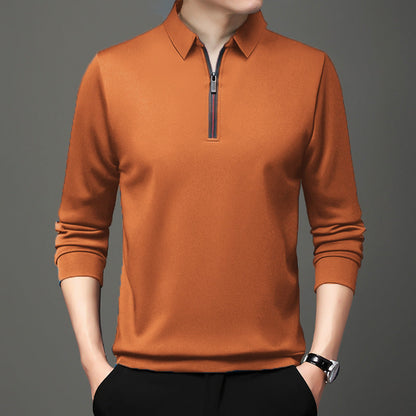 Herren Halb-Zipper Langarm-Poloshirt – Ideal für Frühling und Herbst