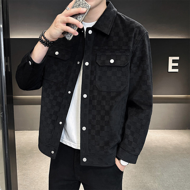 Herren-Arbeitsjacke mit Karofmuster und Baumwollfutter | Ideal für den Winter