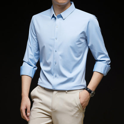 Slim Fit Herren-Langarm-Hemd mit Knopfleiste – Ideal für den Herbst