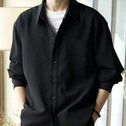 Herren Langarm Leichtgewicht Cardigan Shirt – Ideal für den Sommer