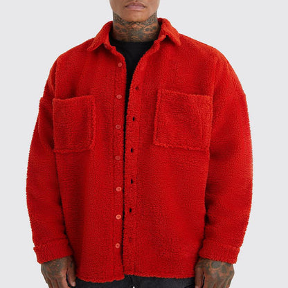 Herren Locker Geschnittene Gewebte Strickjacke mit Polokragen | Ideal für Herbst & Frühling