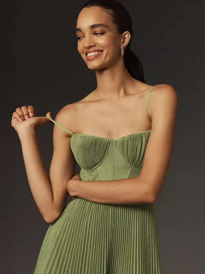 Midikleid mit Faltentüll-Bustier und Ausgestelltem Rock I Ideal für Frühling und Sommer