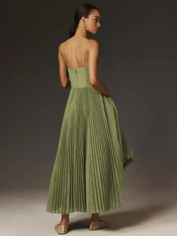 Midikleid mit Faltentüll-Bustier und Ausgestelltem Rock I Ideal für Frühling und Sommer