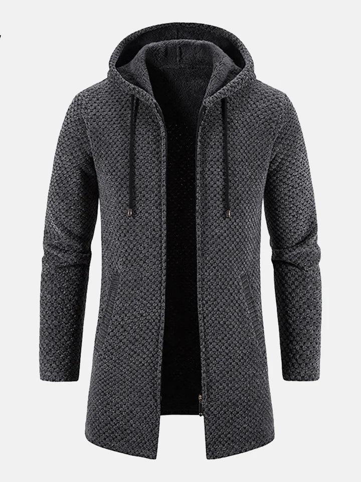 Gestrickte Zip-Up Jacke mit Kapuze und Seitentaschen – Ideal für Herbst