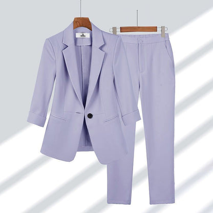 Damen Zweiteiler mit Blazer & Hose – Langarm Anzugset I Ideal für Frühling & Herbst