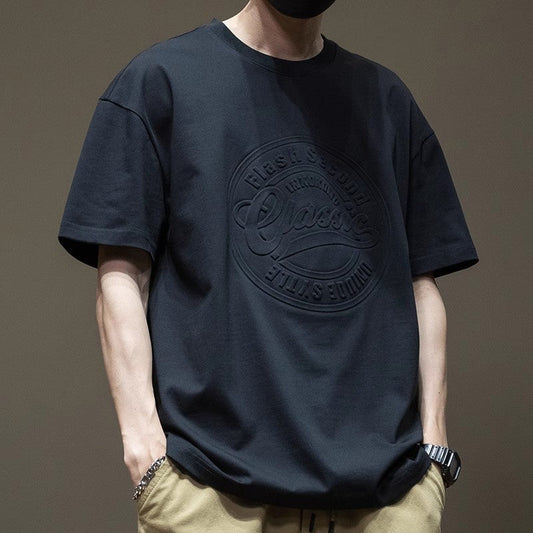 Lockeres Rundhals-T-Shirt mit Buchstabenprint – Ideal für den Sommer