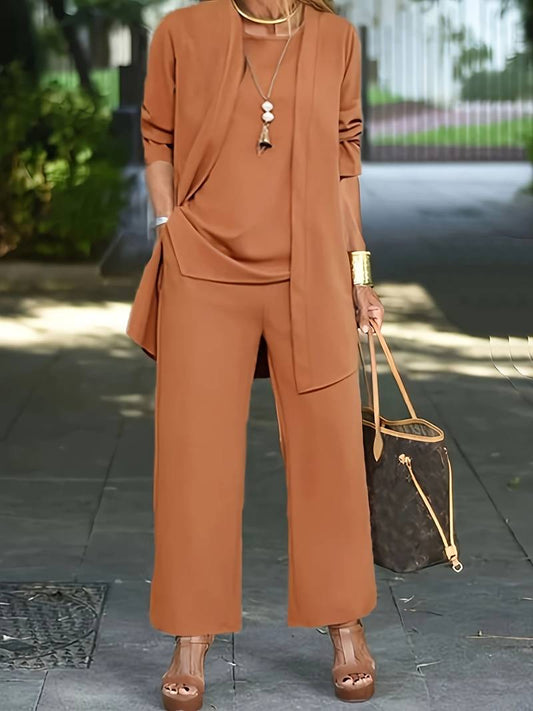 Elegantes Zweiteiler-Set mit Jacke & langer Hose | Ideal für Frühling & Herbst