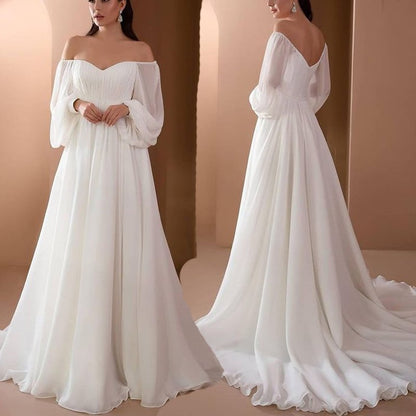Damen Frühlingskleid in Weiß mit One-Shoulder-Kragen und Schlanker Passform