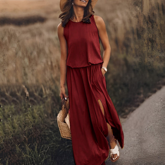 Ärmelloses Maxikleid im Retro-Stil | Perfekt für Frühling & Sommer