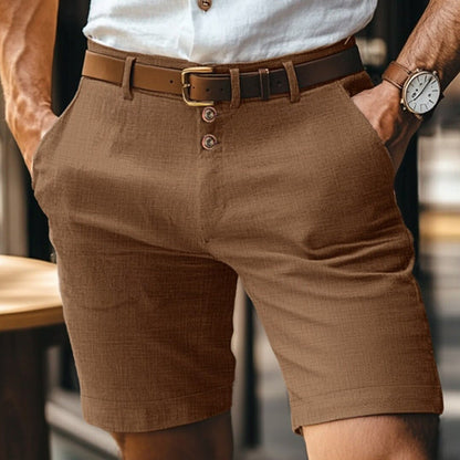 Herren Leinen-Shorts mit Knopfleiste | Ideal für den Sommer