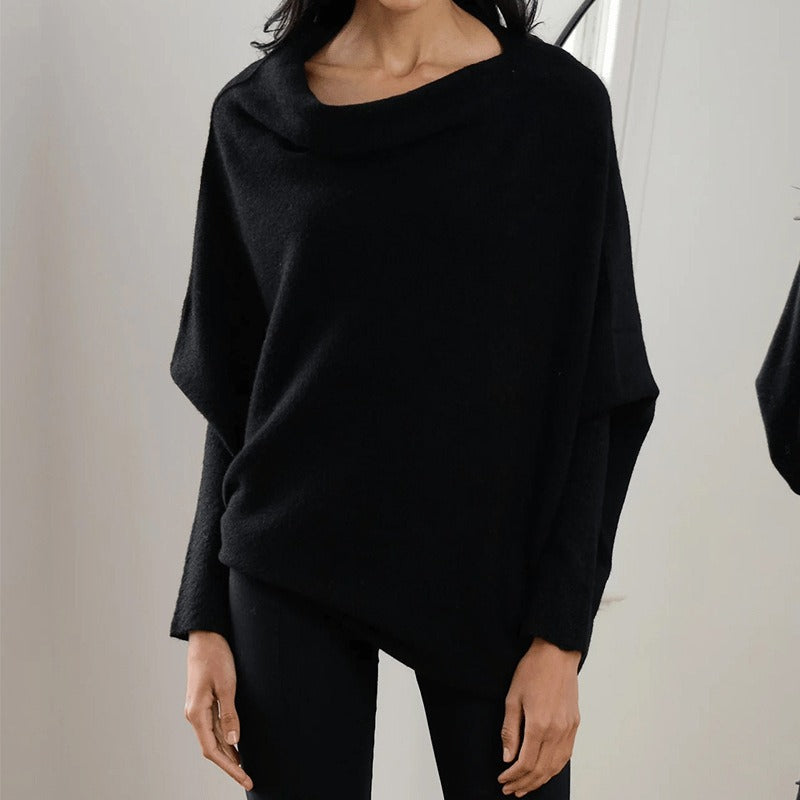 Damen Herbstpullover locker geschnitten mit langen Ärmeln und Rundhalsausschnitt