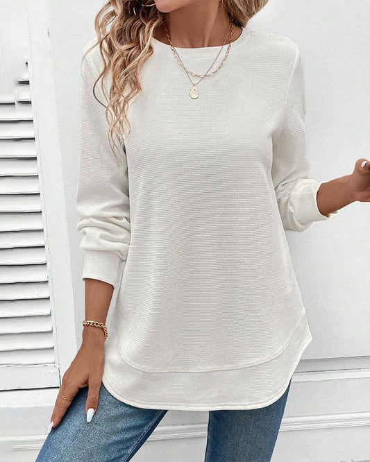 Damen Langarmshirt mit Rundhalsausschnitt - Ideal für Herbst und Winter