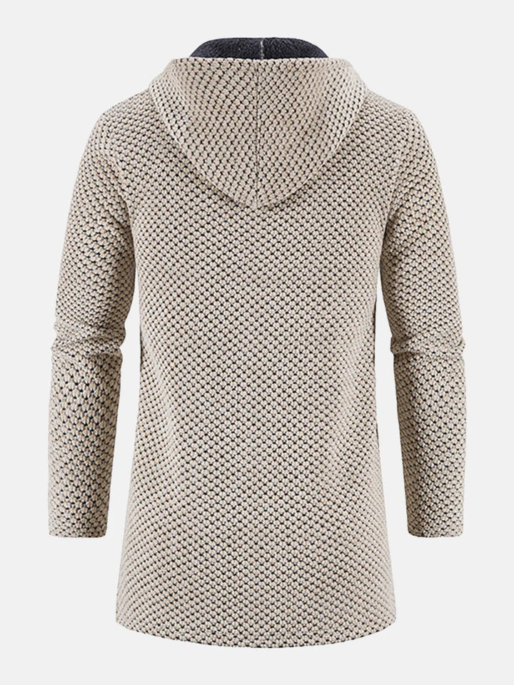 Gestrickte Zip-Up Jacke mit Kapuze und Seitentaschen – Ideal für Herbst