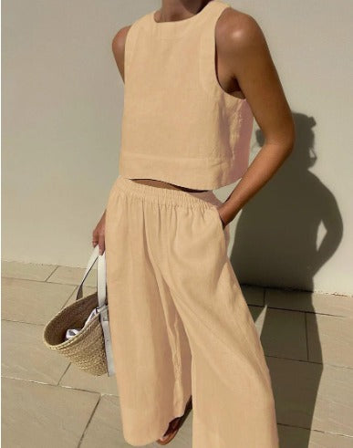 Zweiteiliges Ärmelloses Set mit Hose | Ideal für Sommer