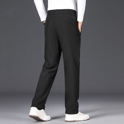 Herren Fleece-gefütterte Business-Anzughose – Ideal für den Winter