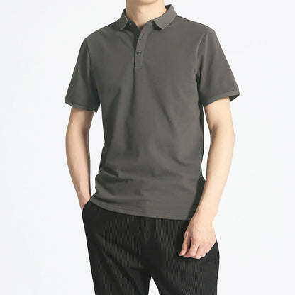 Herren Einfarbiges Kurzarm-Lapel-T-Shirt – Ideal für den Sommer