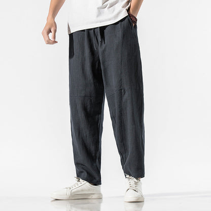 Herren Dünne Leinen Knöchellange Weitbein-Hose I Ideal für den Sommer