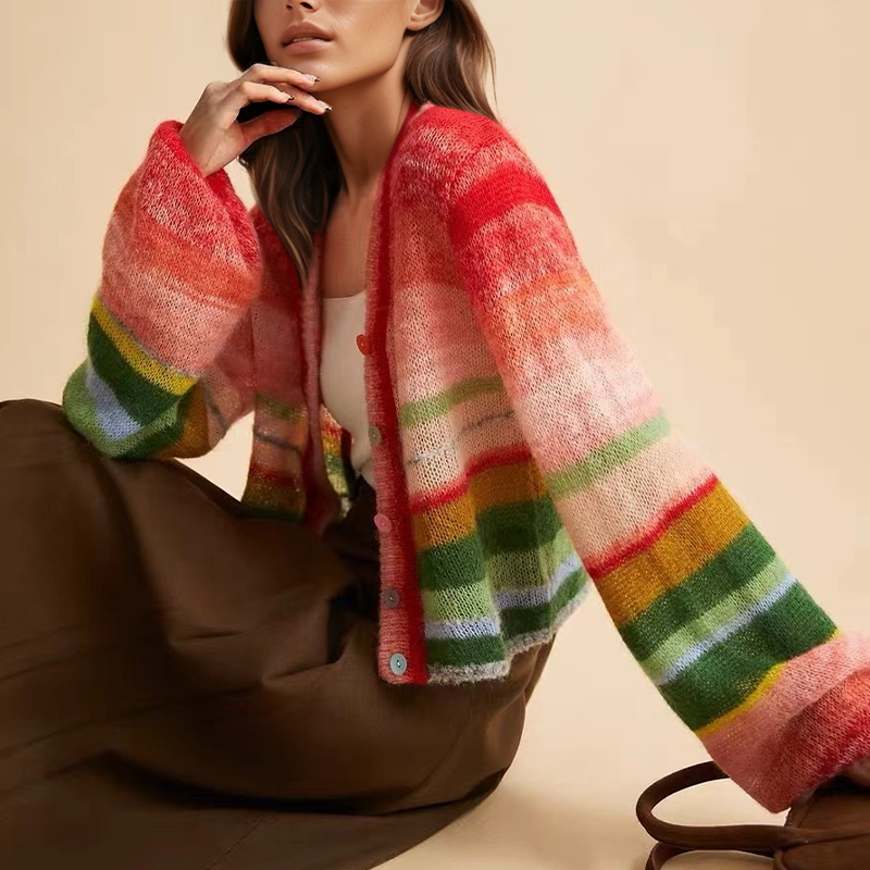 Damen Strickcardigan mit V-Ausschnitt | Ideal für Herbst/Winter