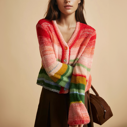 Damen Strickcardigan mit V-Ausschnitt | Ideal für Herbst/Winter