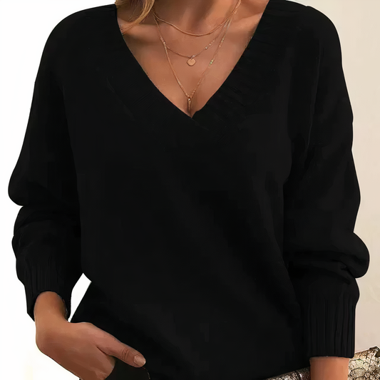 Weicher Strickpullover mit V-Ausschnitt | Ideal für den Herbst