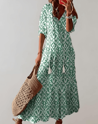 Damen-Sommer-Maxikleid mit fließender Silhouette, ärmellos und leichtem Design