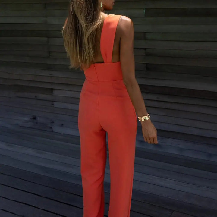 Elegantes Ein-Schulter-Jumpsuit mit taillenbetonter Passform – ideal für den Sommer