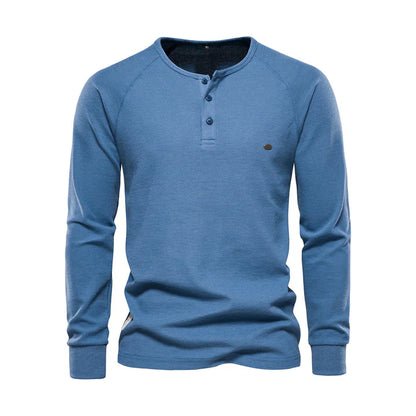 Atmungsaktives Langarm-Poloshirt mit weichem Materialmix – Ideal für Sommer