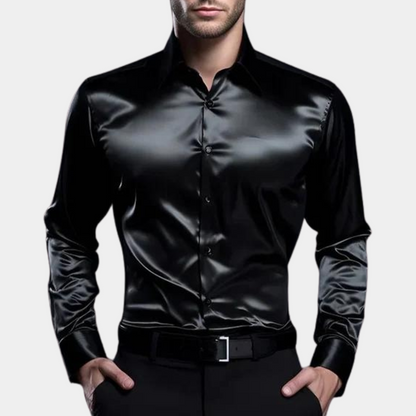 Satin Business-Hemd für Herren –   Ideal für Frühling & Sommer
