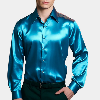 Satin Business-Hemd für Herren –   Ideal für Frühling & Sommer