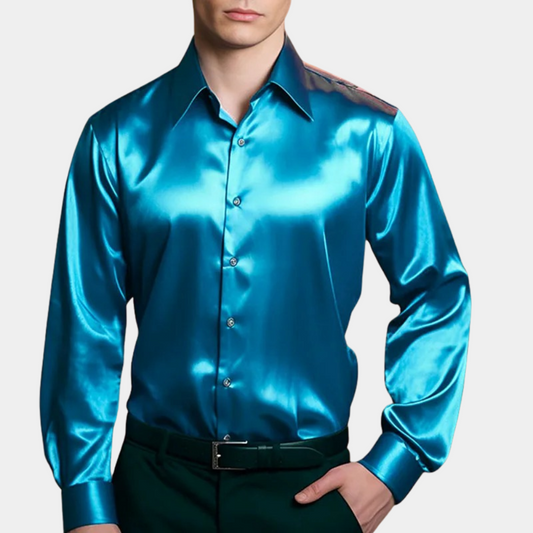 Satin Business-Hemd für Herren –   Ideal für Frühling & Sommer