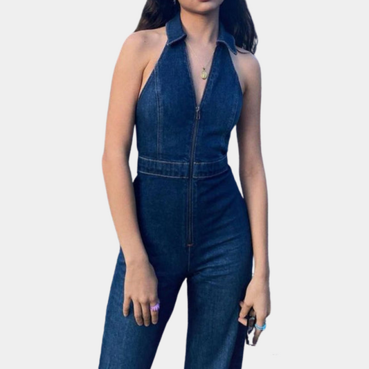 Backless Denim Overall mit Trägern – Ideal für Frühling und Sommer