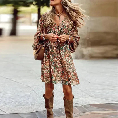 Vintage-inspiriertes Midi-Kleid mit Kurzärmeln | Ideal für Frühling