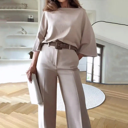 Elegantes Top und Hose Set - Ideal für Frühling und Herbst