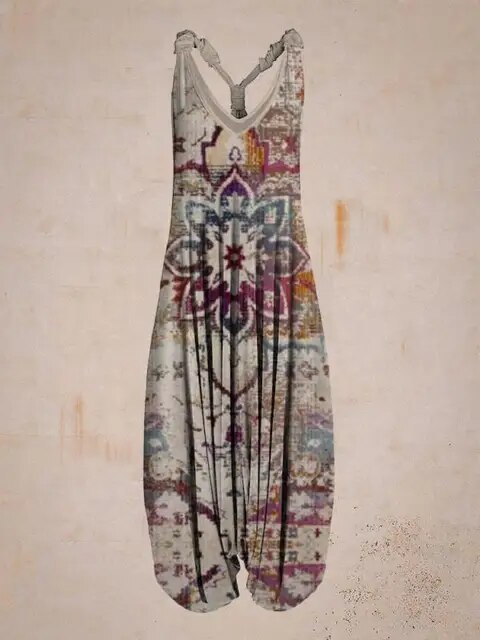 Boho Jumpsuit mit Verstellbaren Trägern – Ideal für den Sommer