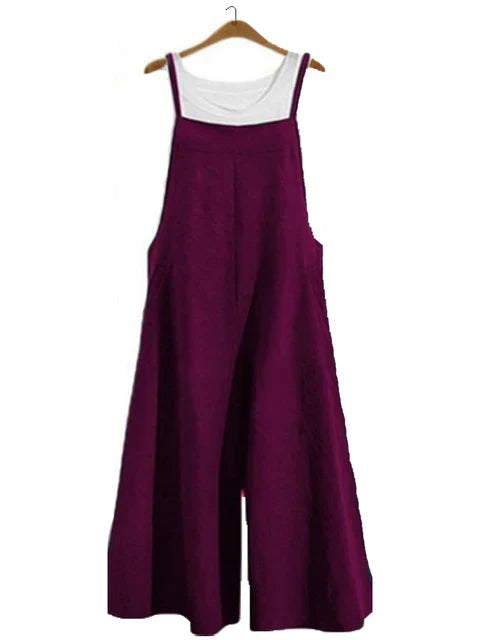 Wide-Leg Jumpsuit mit hohem Taillenbund und elastischem Bund | Ideal für Frühling/Sommer